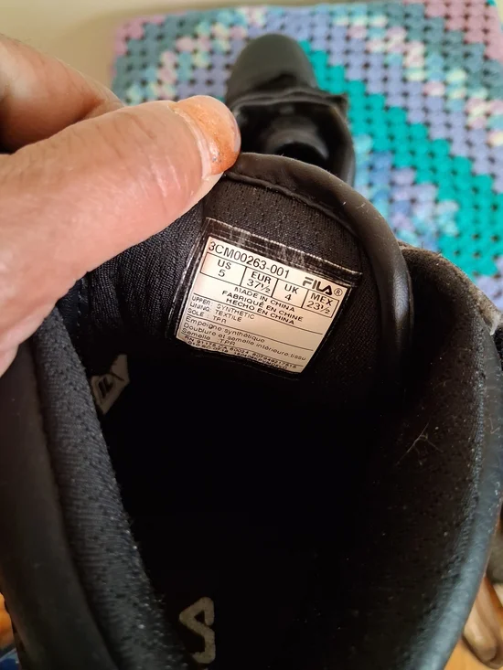 Fila Kids Black High-Top Lace-Up Sneakers with Velcro Strap - Picture 5 of 7